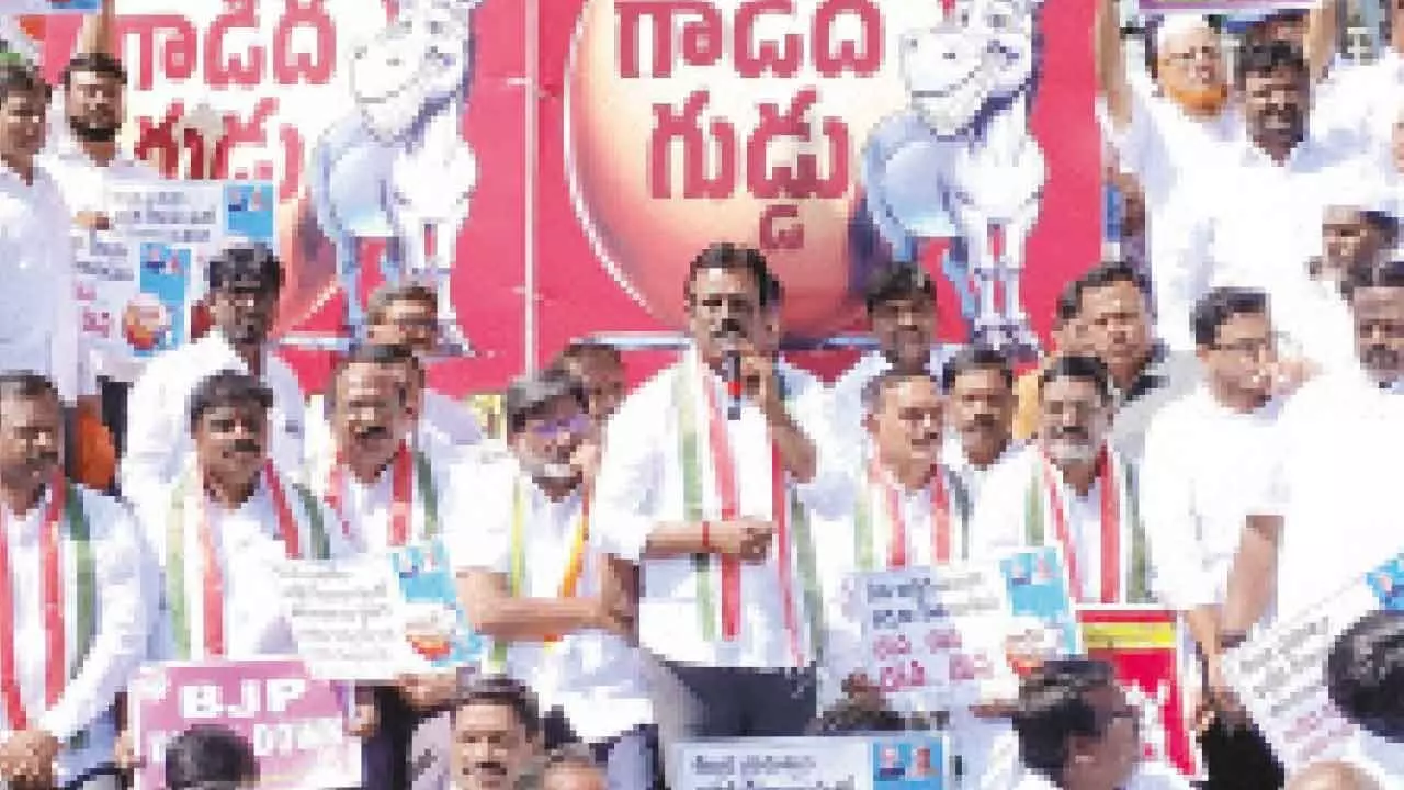 Congress stages protest against inadequate allocations