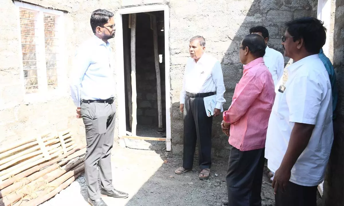 Indiramma Model House Construction Under Inspection