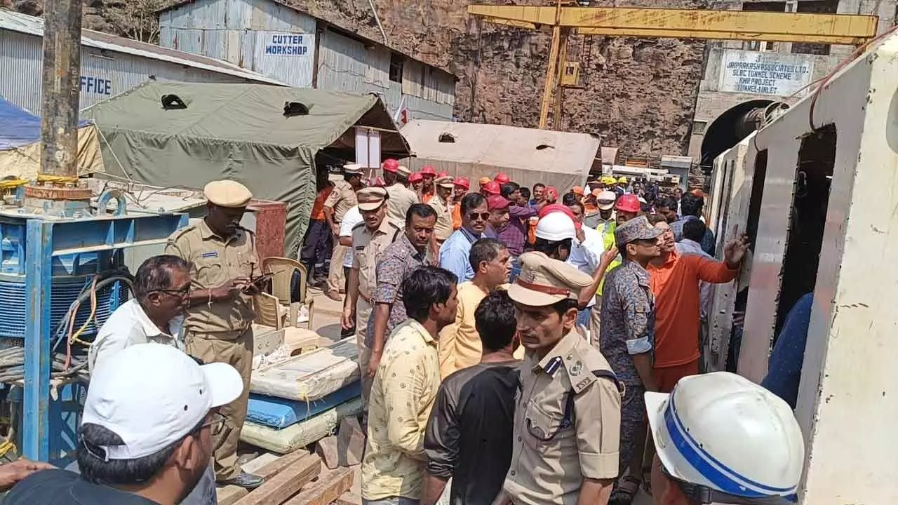 Political tension unfolds at SLBC tunnel collapse site