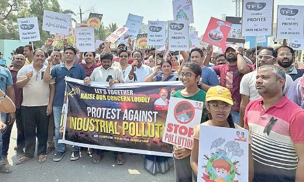 Bachupally residents protest against toxic gas emissions