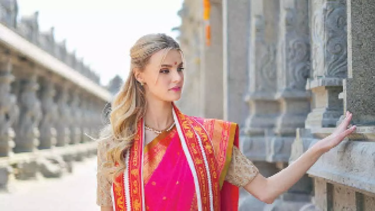 Miss World visits Yadagirigutta for prayers, embracing divinity and beauty.